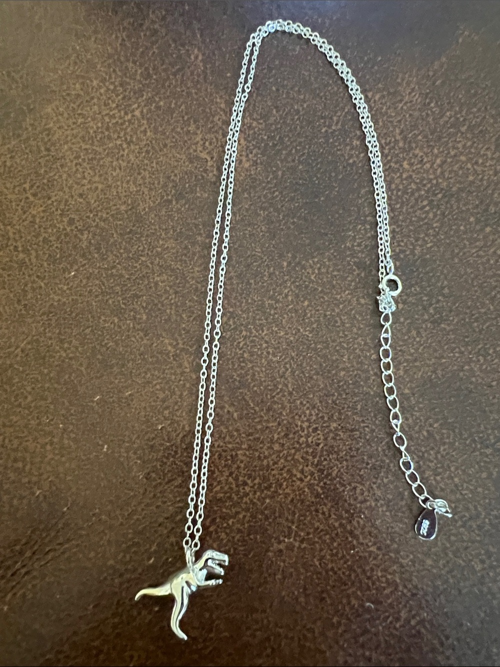 Silver T-Rex Dinosaur Pendant Necklace - Women Jewelry